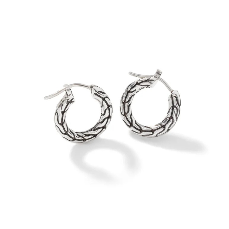JOHN HARDY Carved Chain Hoop Earrings