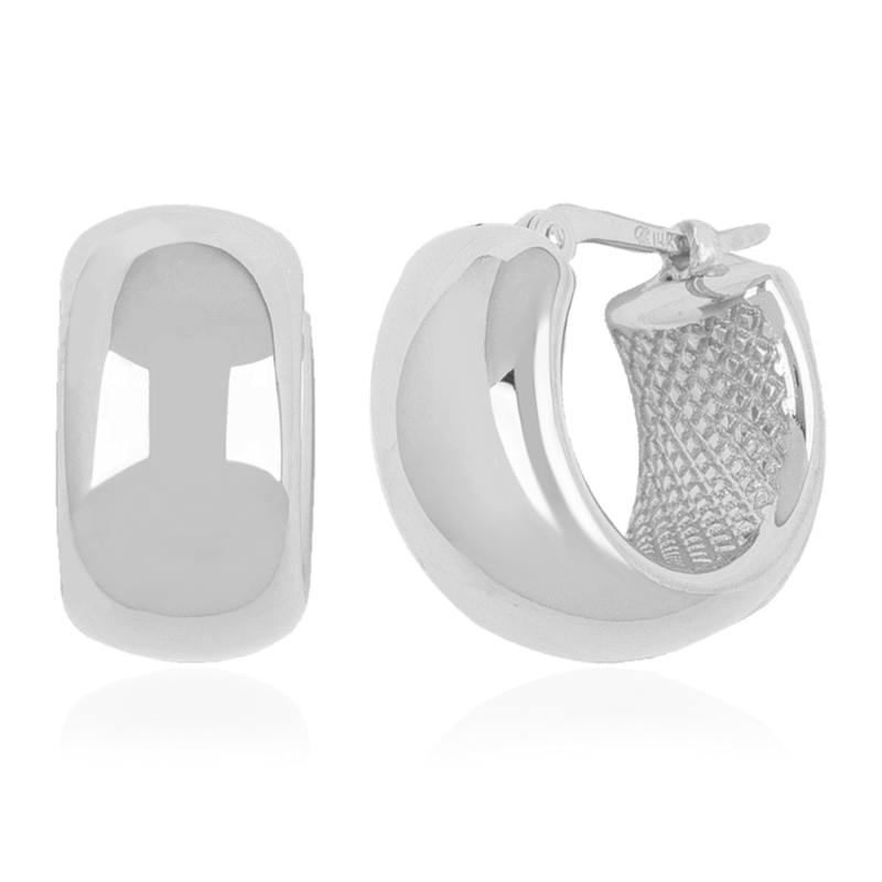 SS Plain Band Hoop Earrings 15MM