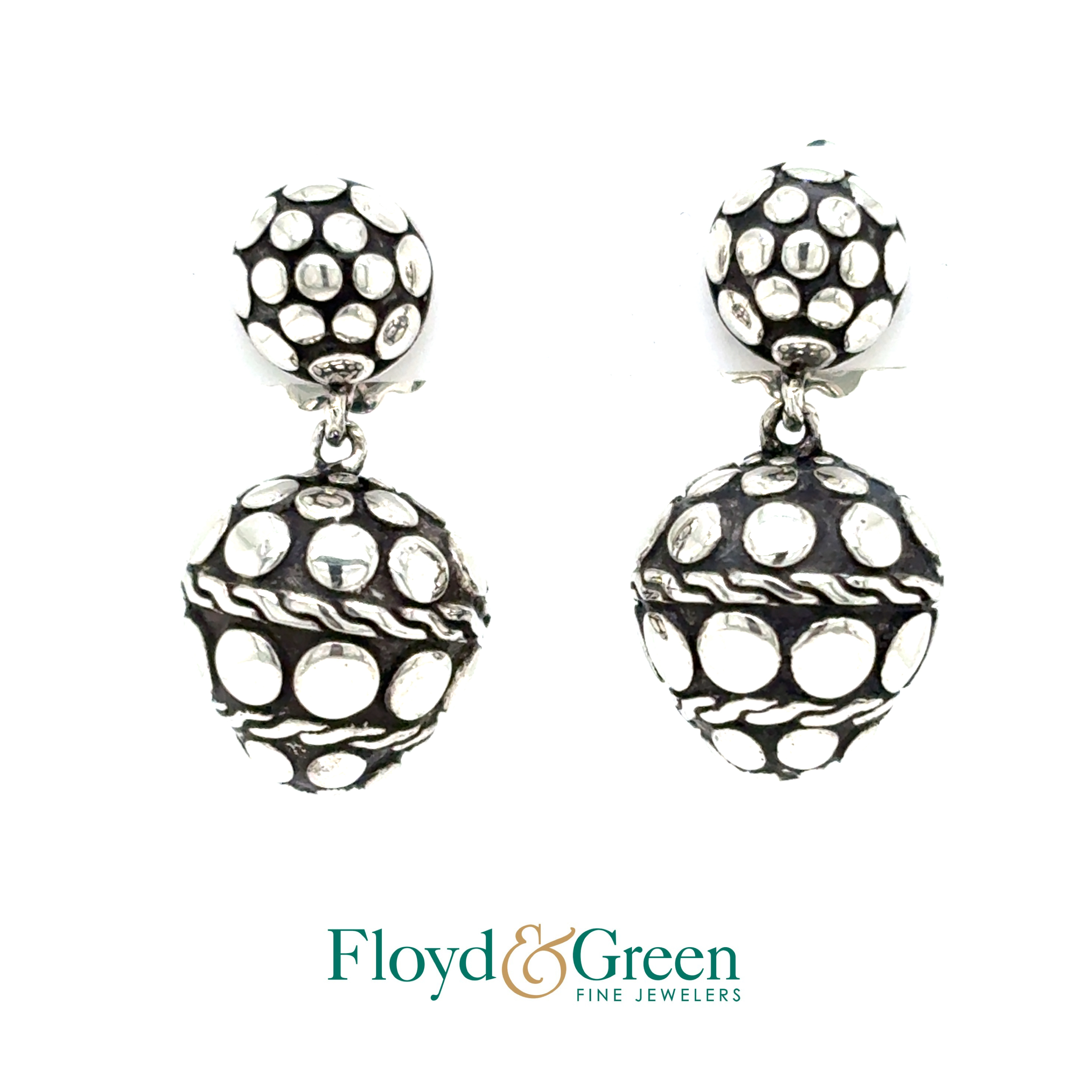John Hardy Sterling Silver Earrings, 9.6g