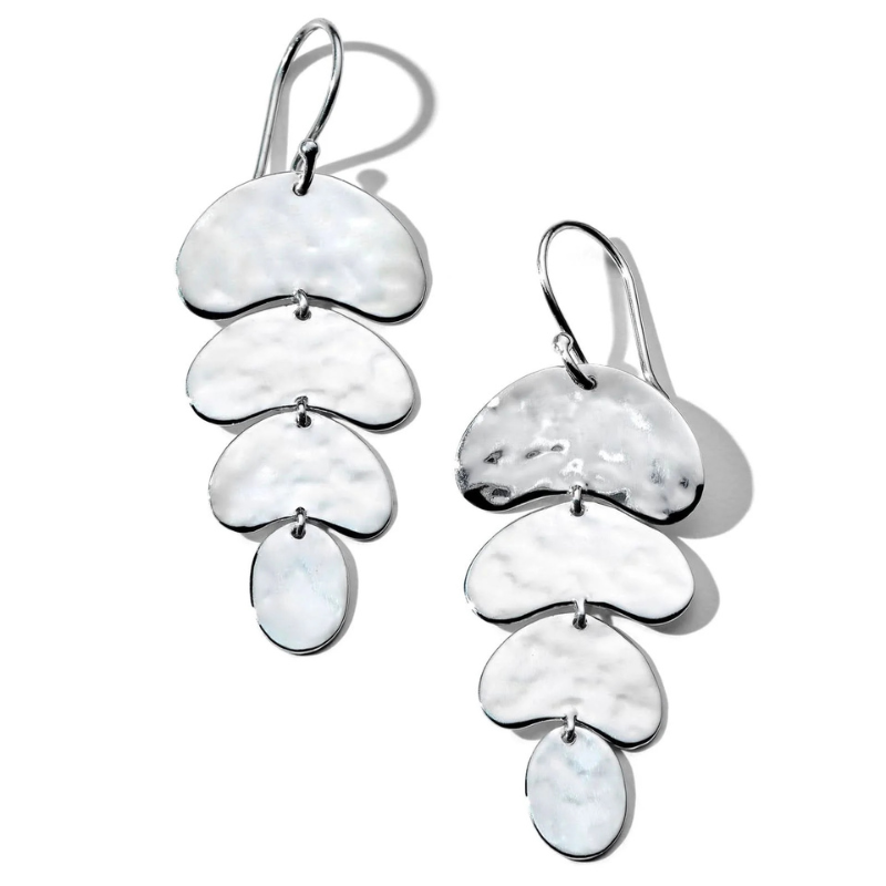 SS Classico Crinkle Oganic Shape 4-Tier Earrings