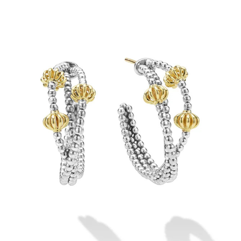 SS/18K Cav Icon 30x12mm Hoop Earrings