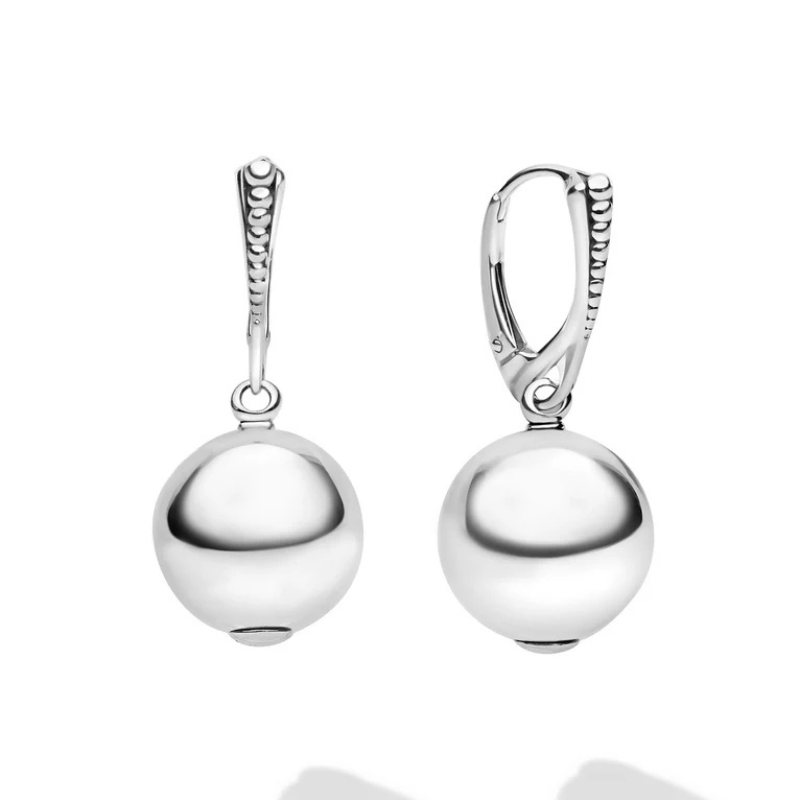 S/S Sig Cav Bubbly 30x16mm Drop Earrings