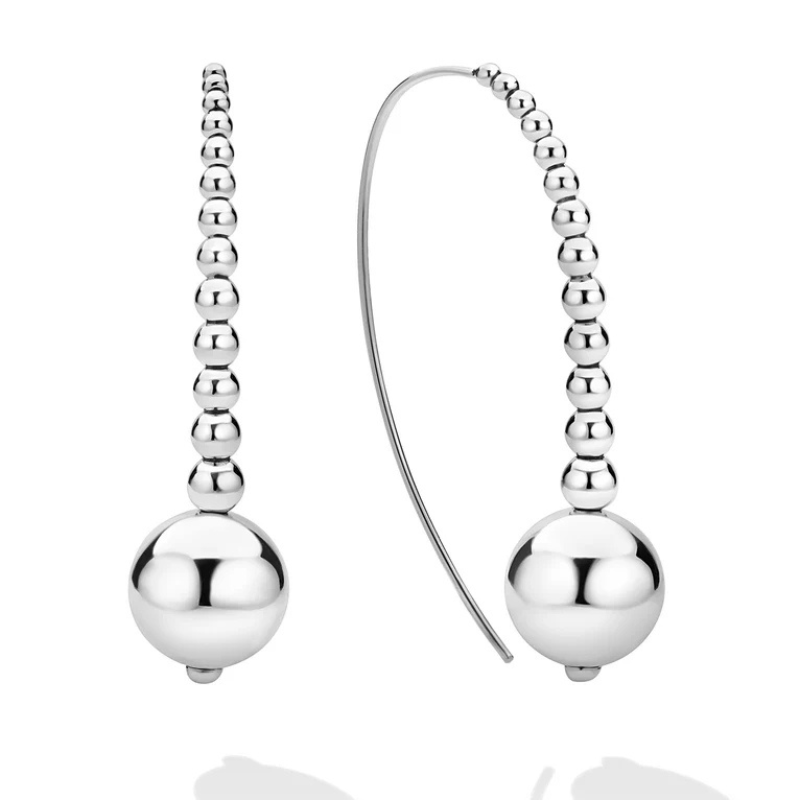 S/S Sig Cav Bubbly 50x13mm Drop Earrings