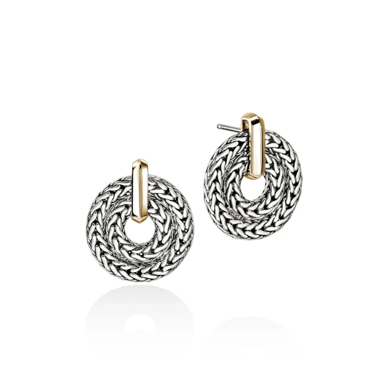 Icon Link 14K Gold & Silver Drop Earrings