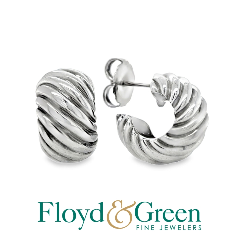 David Yurman Sterling Silver Cable Classic Earrings, 9.4g