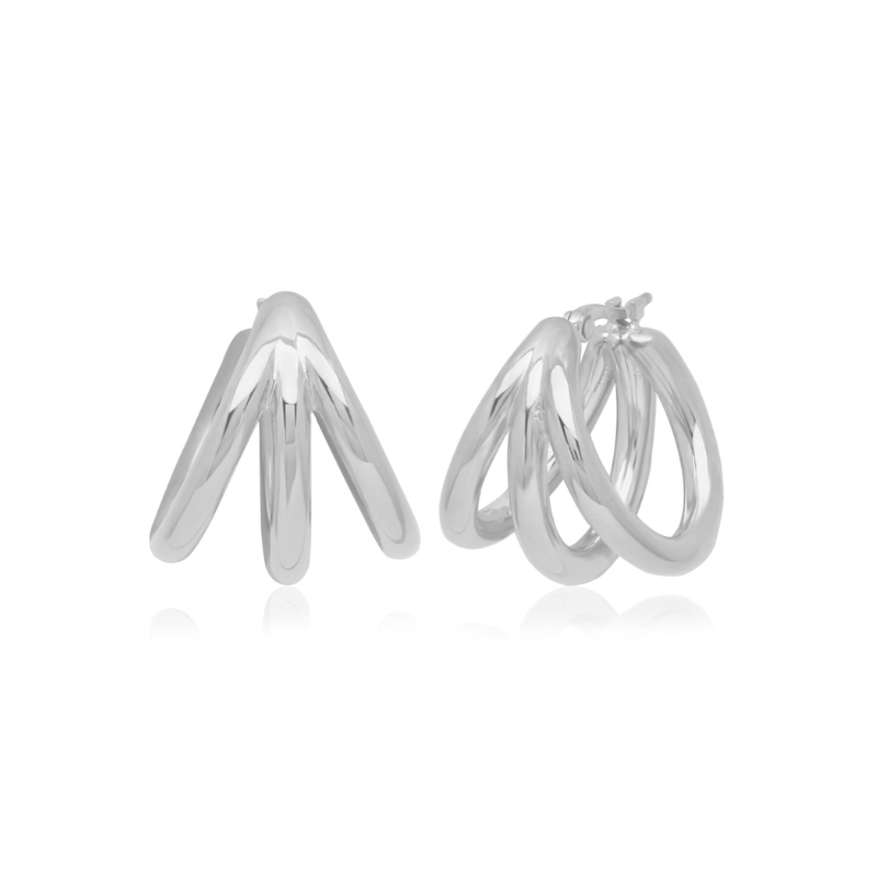 CARLA Open Cage Triple Hoop Earrings
