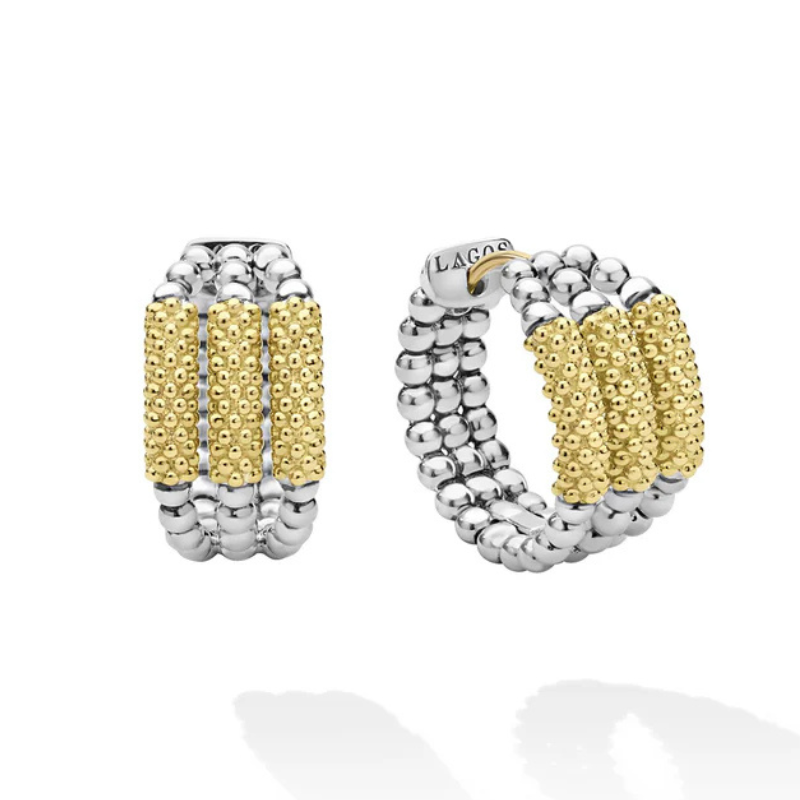 SS/18K Caviar Icon 20x11mm Huggie Ear