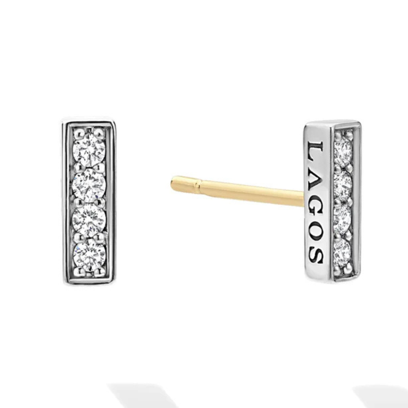 LAGOS Caviar Spark Linear Diamond Stud Earrings
