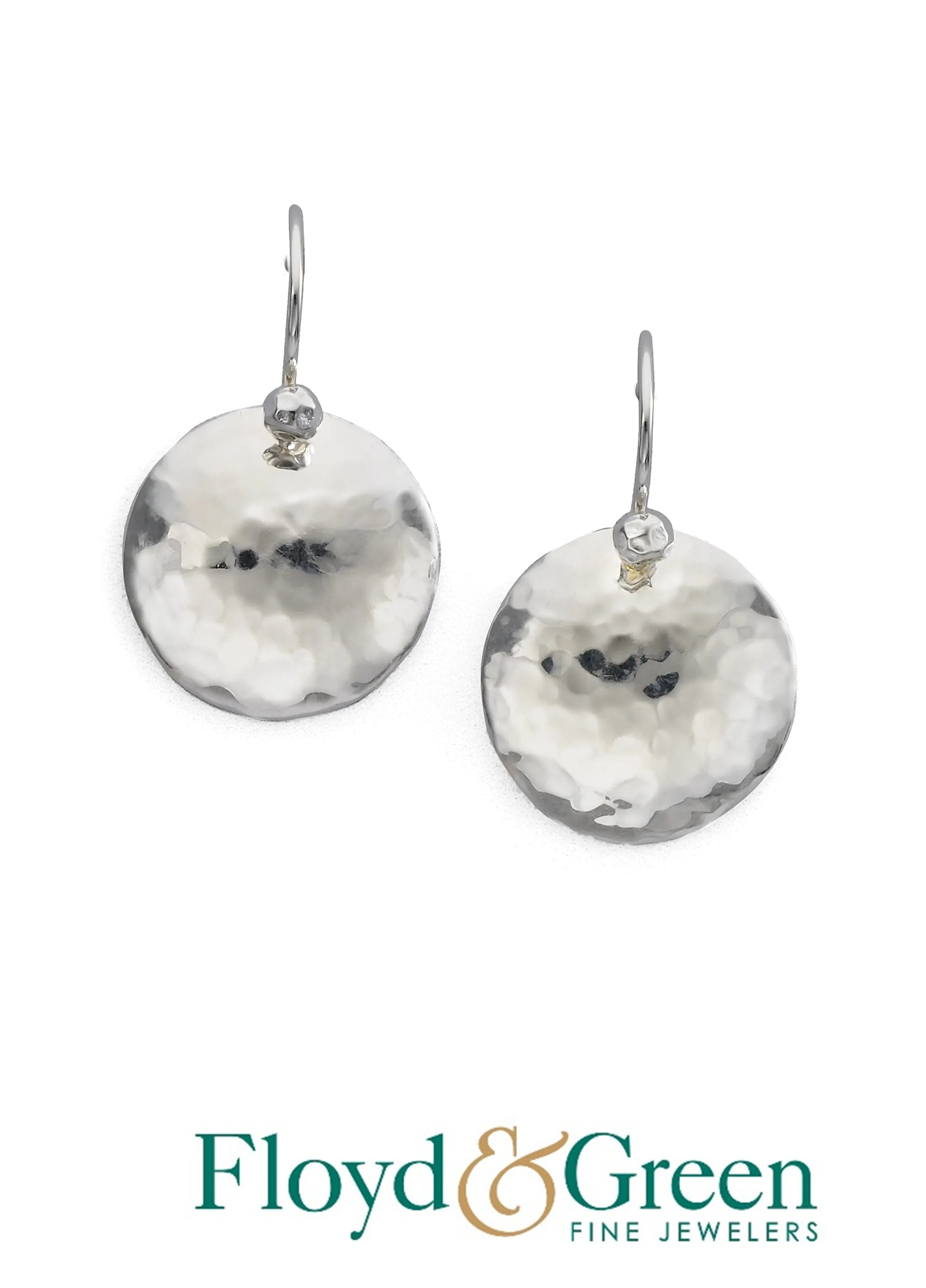 Ippolita Sterling Silver Hammered Disc Earrings with Diamonds, 0.02ct