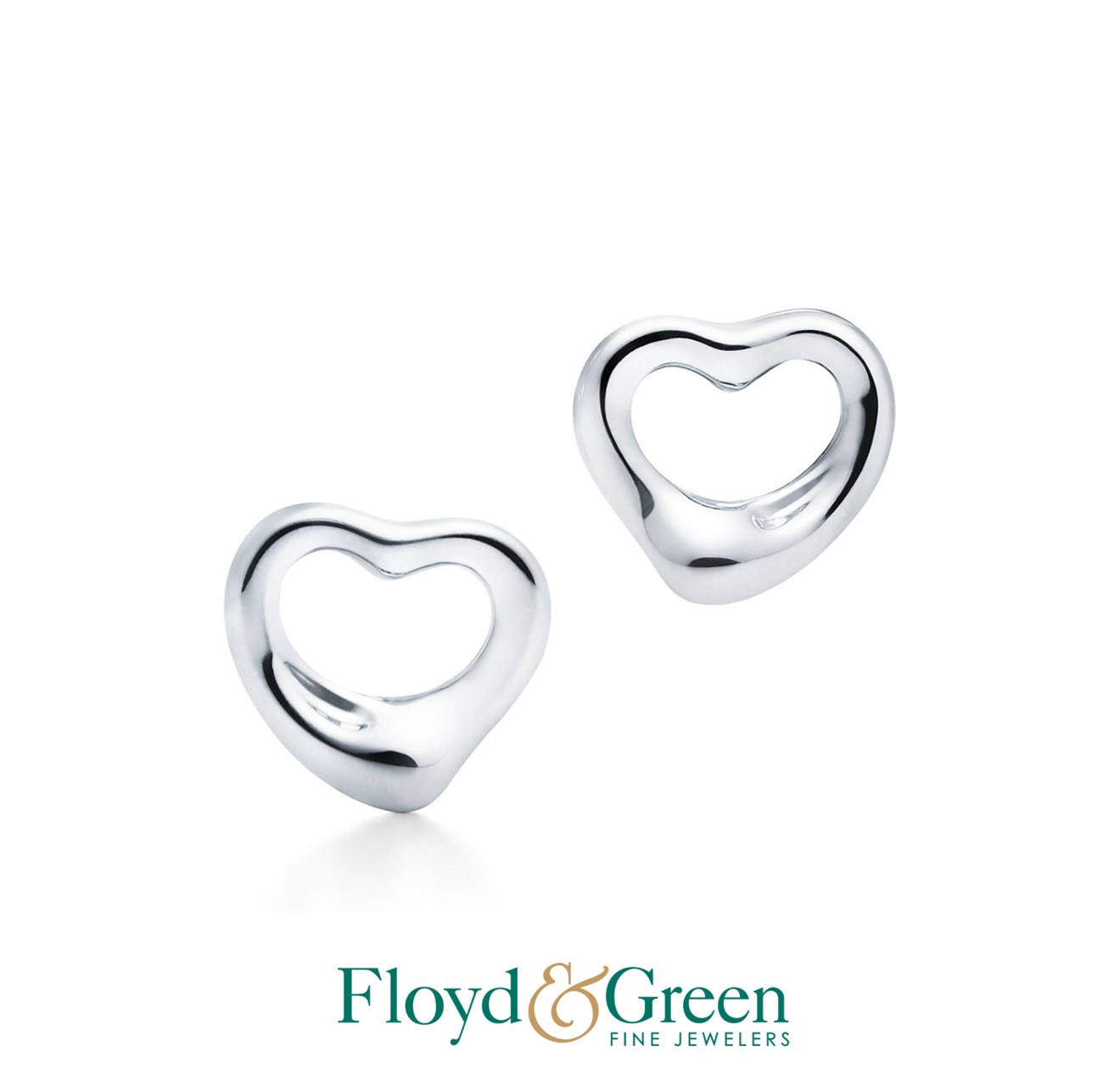 Tiffany & Co. Sterling Silver Elsa Peretti Open Heart Earrings