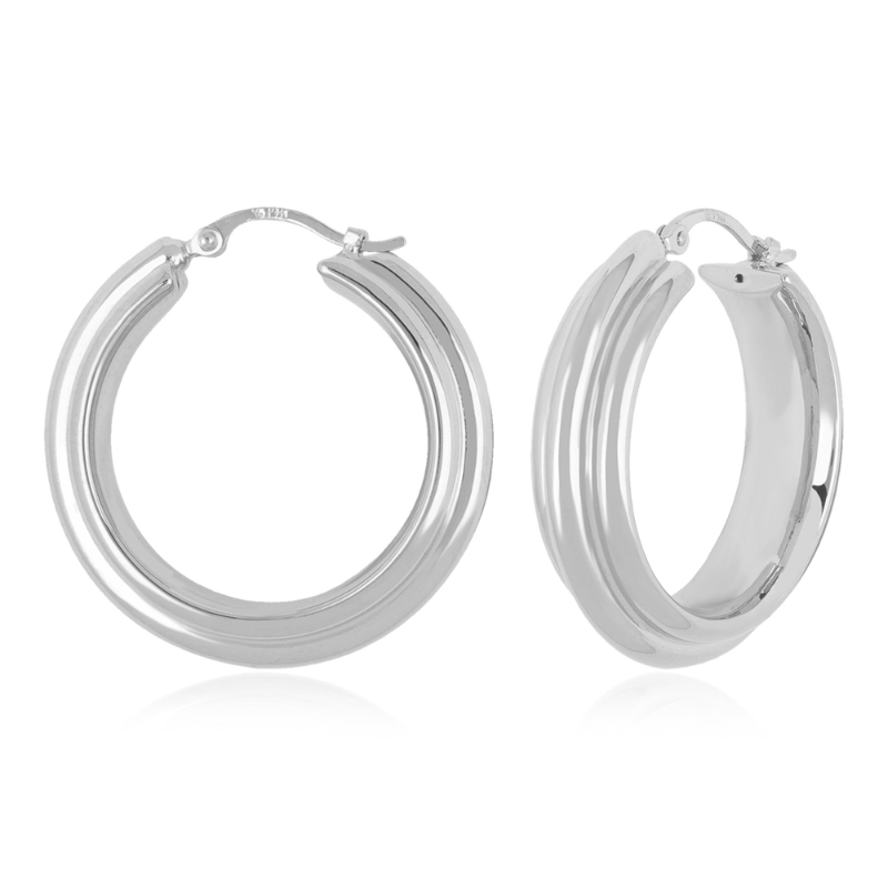 SS Triple Plain Tube Hoop Earrings