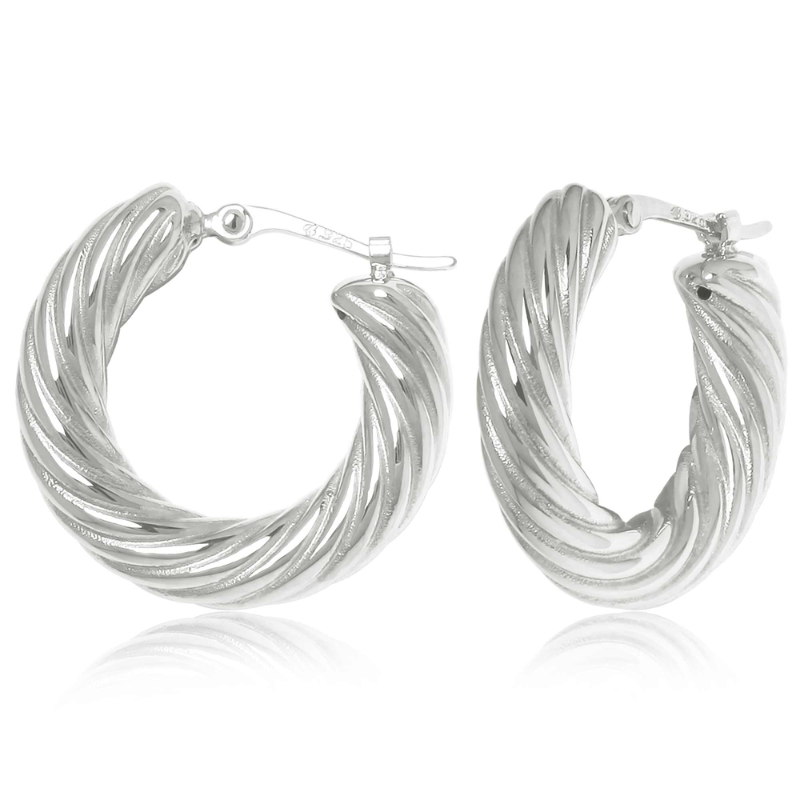 SS spiral twist hoop