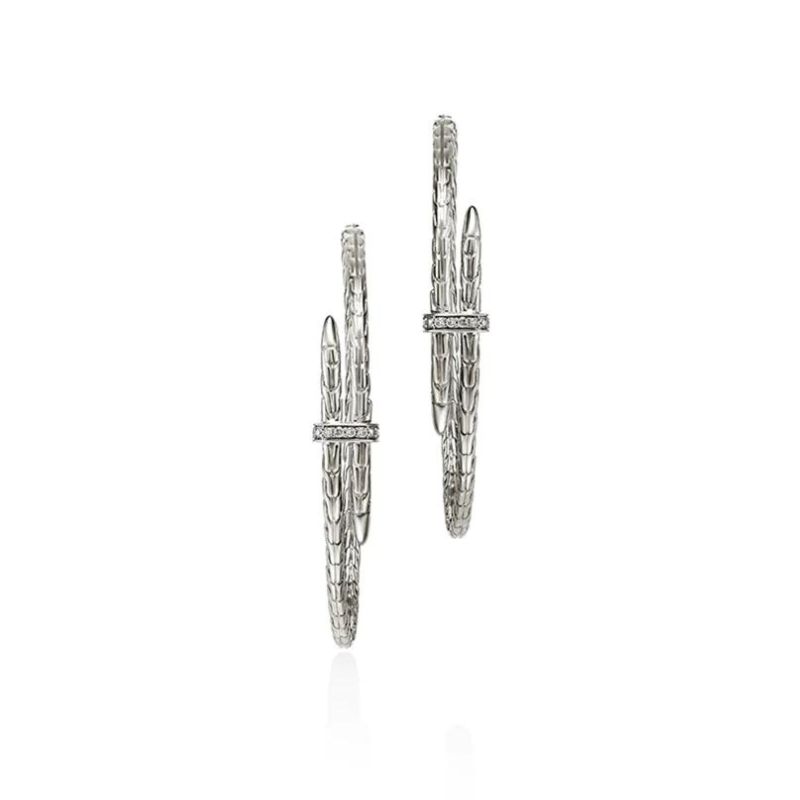 JOHN HARDY Spear Bypass Hoop Earrings