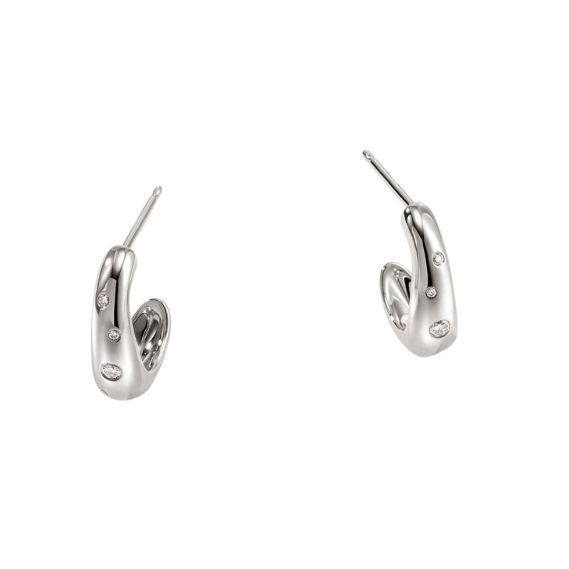 JOHN HARDY Surf Diamond J Hoop Earrings