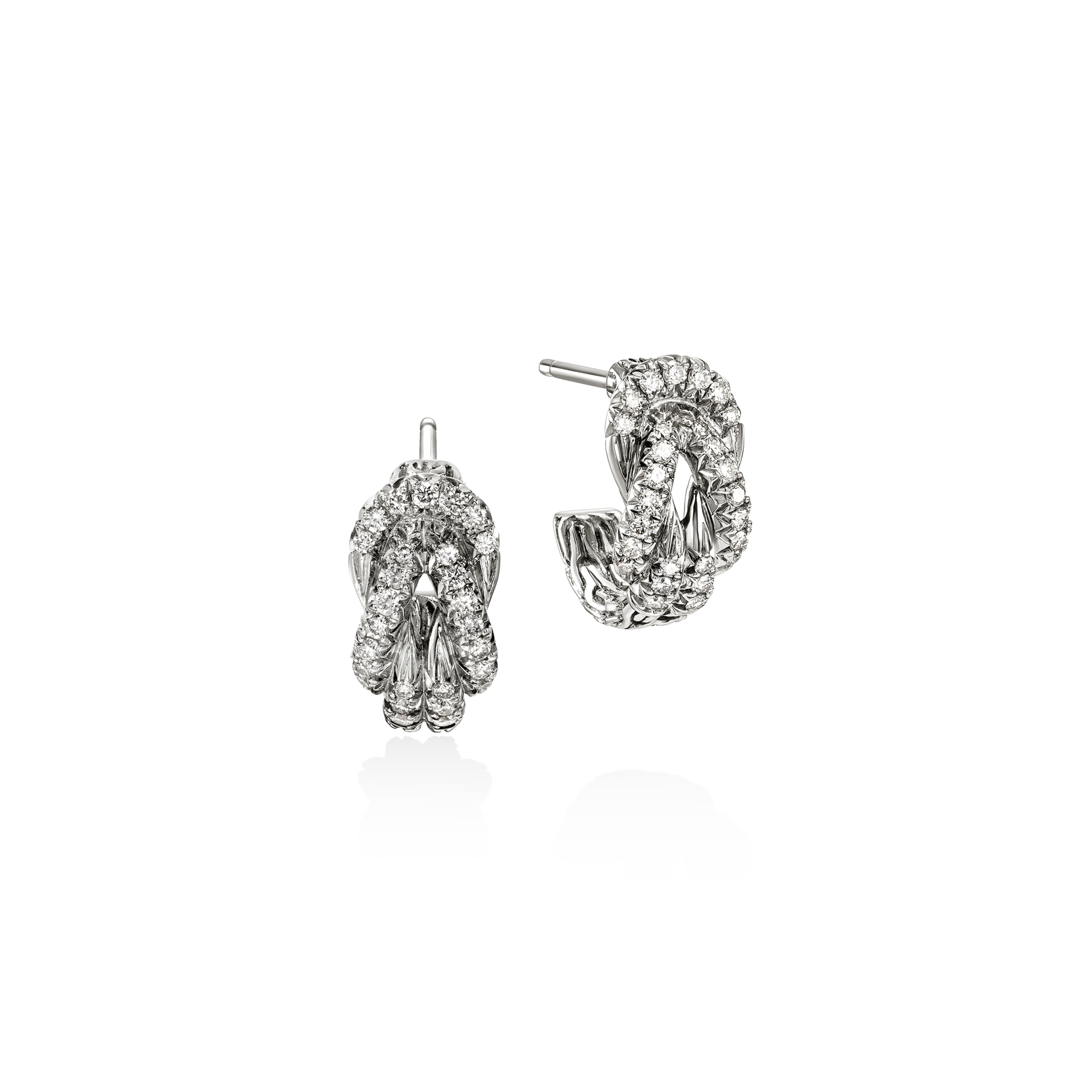 JOHN HARDY Love Knot Diamond Pave Earrings