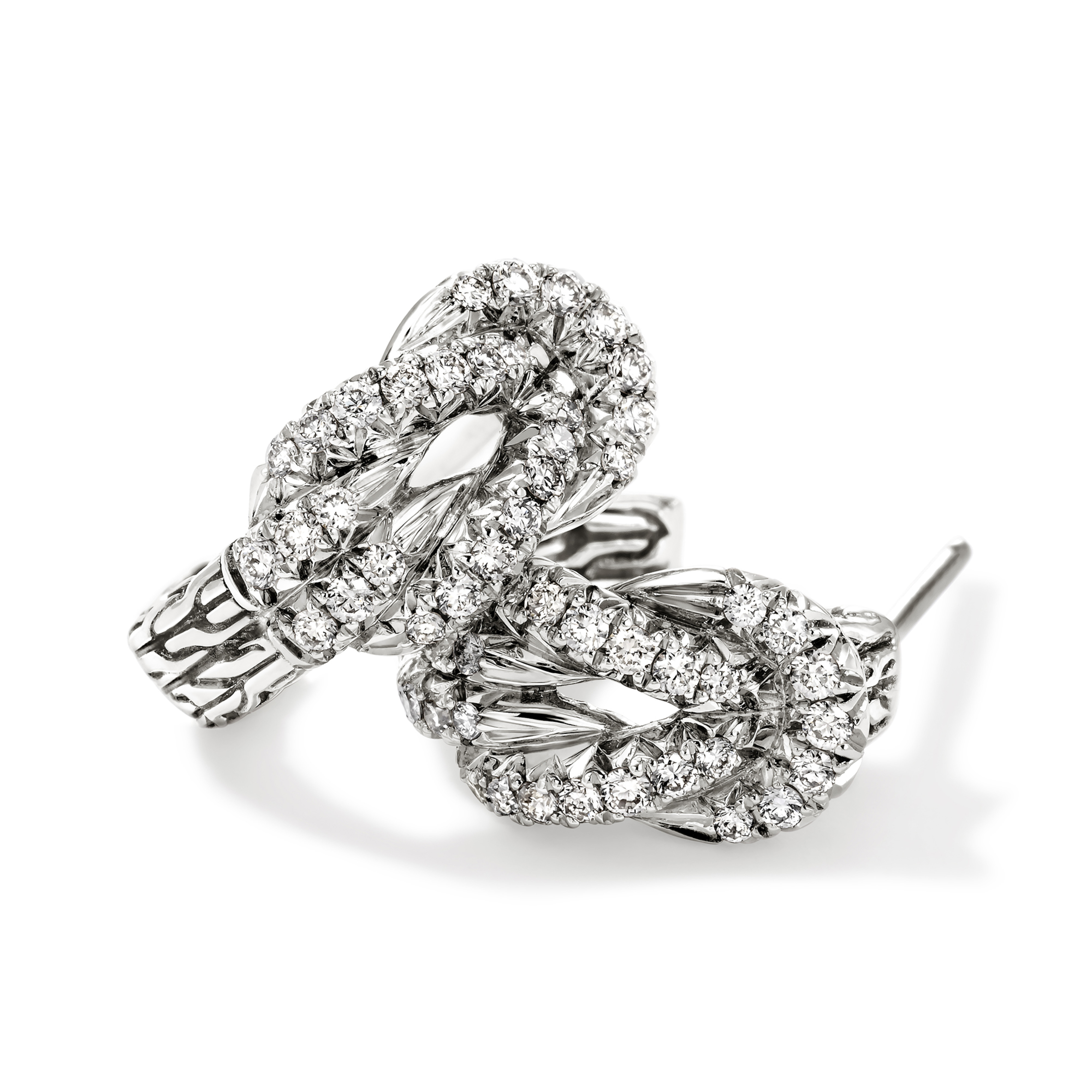 JOHN HARDY Love Knot Diamond Pave Earrings