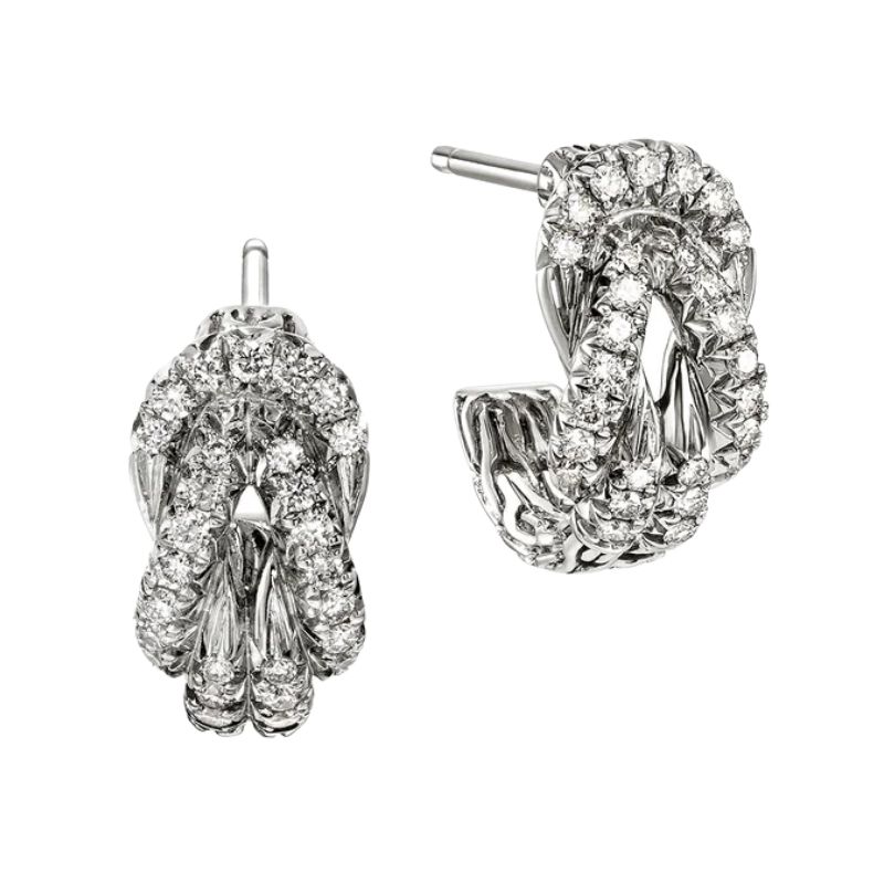 JOHN HARDY Love Knot Diamond Pave Earrings
