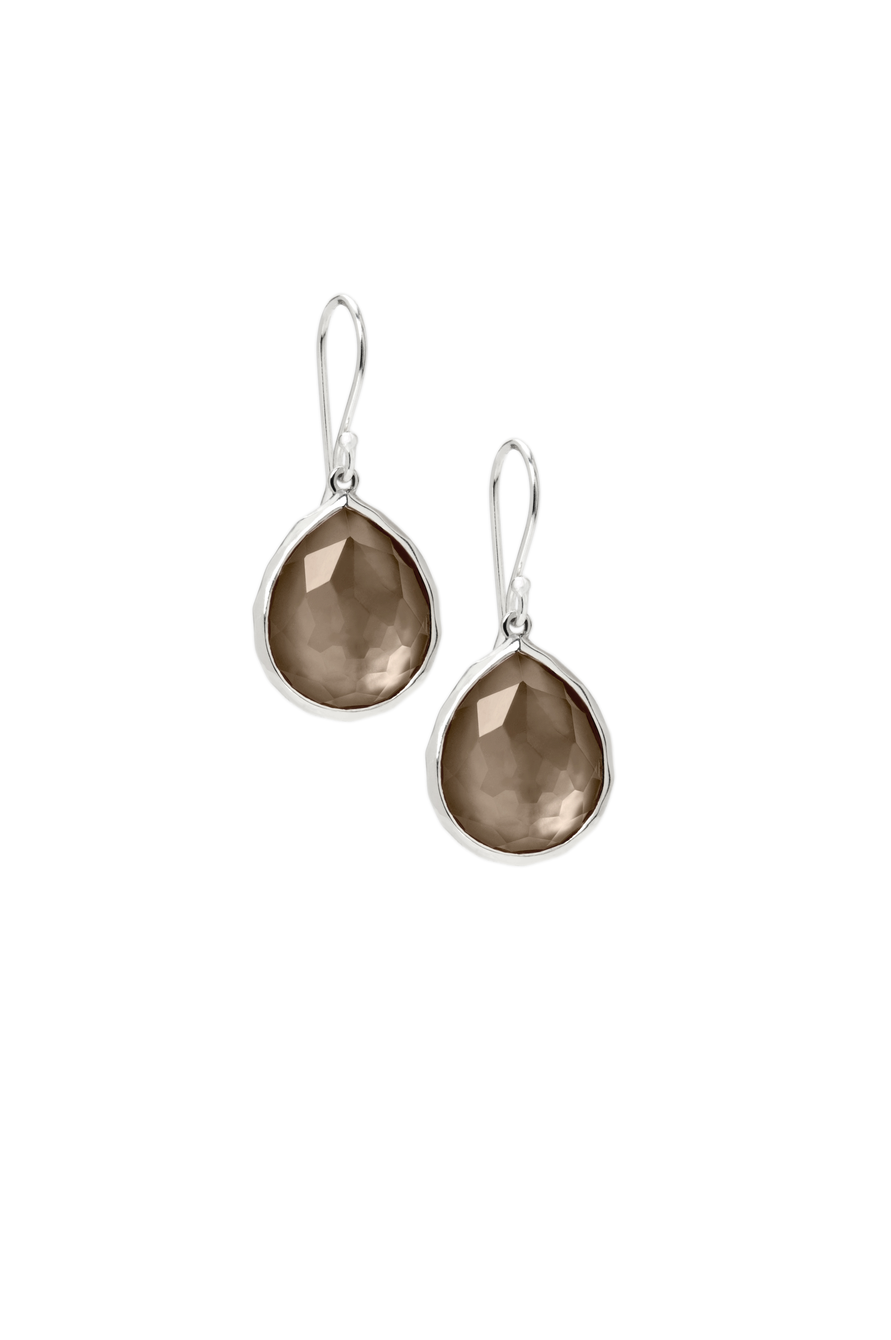 925 Rock Candy Teardrop Earrings in Smokey Quartz