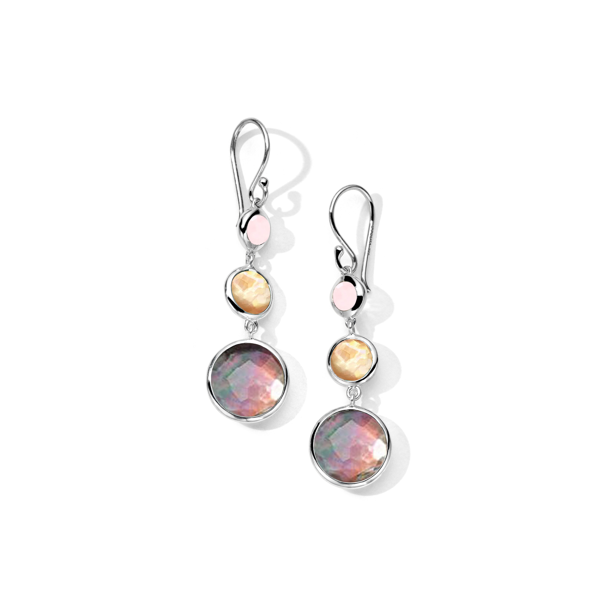 925 Lollipop Lollitini 3-Stone Drop Earrings in Roseta