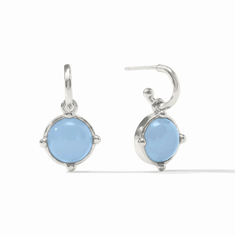 Honeybee Hoop & Charm Earring w/ Blue Chalcedony