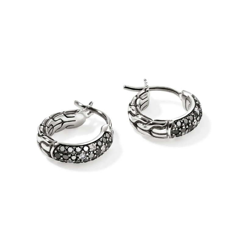 JOHN HARDY Essentials Black Diamond Hoop Earrings