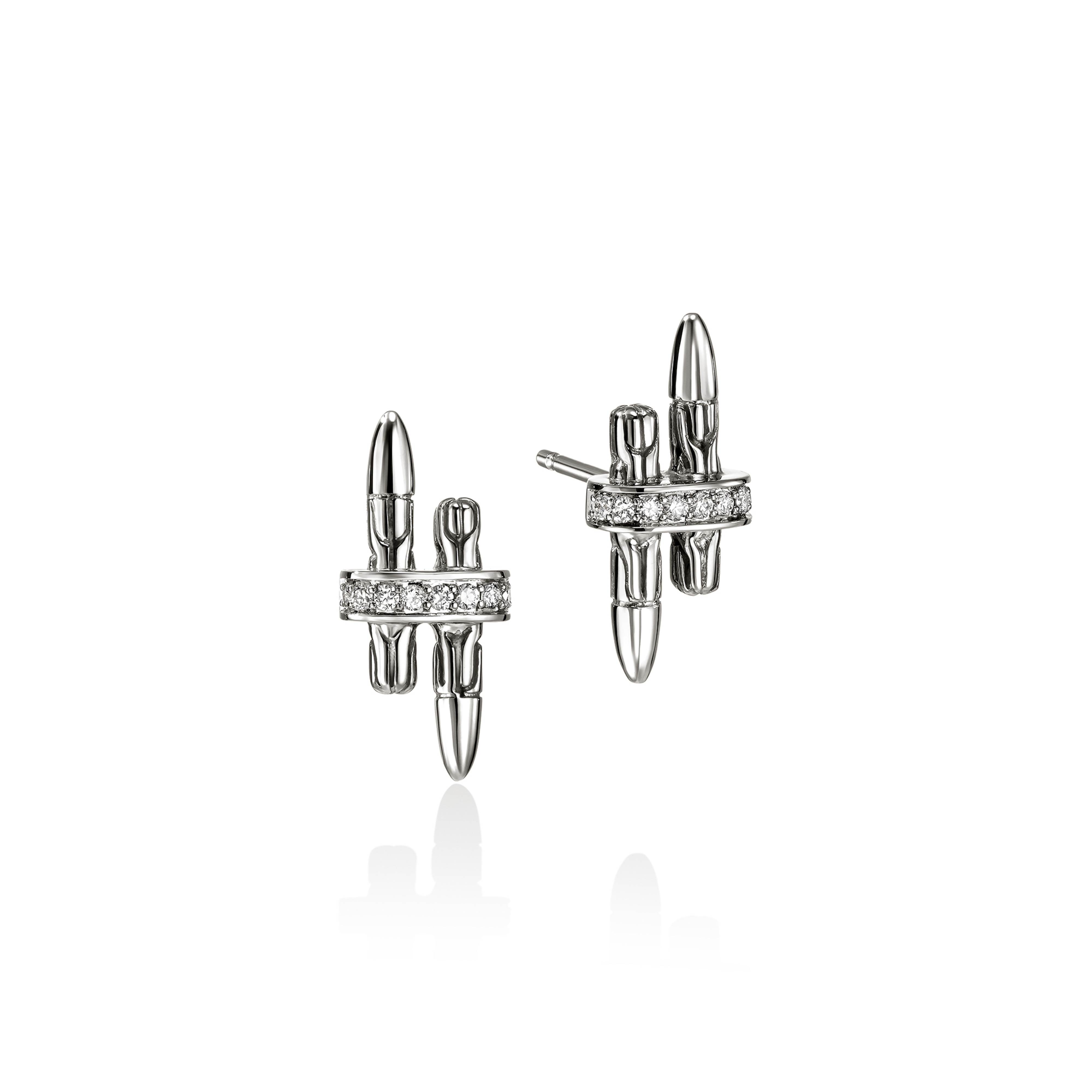 JOHN HARDY Spear Diamond Station Stud Earrings