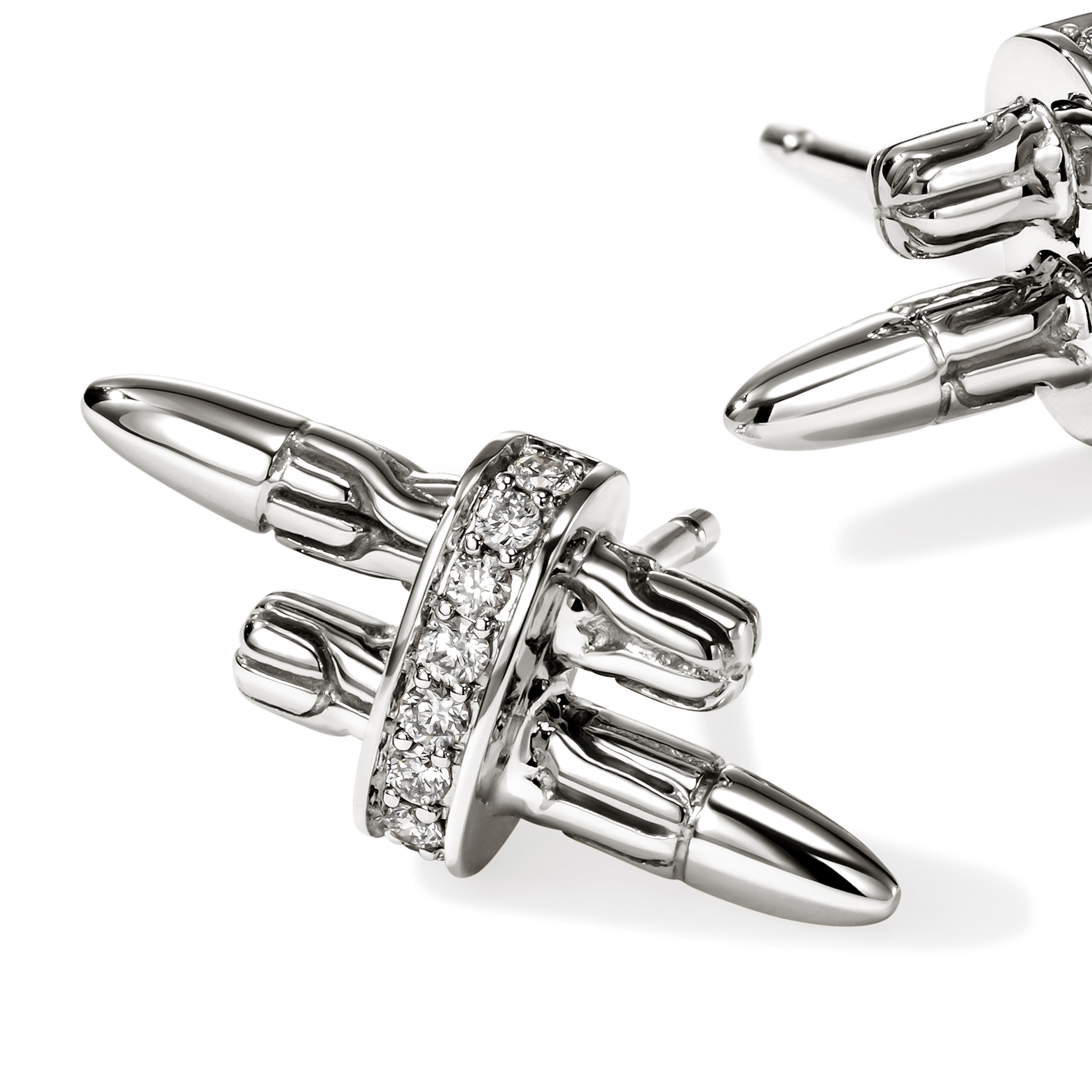 JOHN HARDY Spear Diamond Station Stud Earrings
