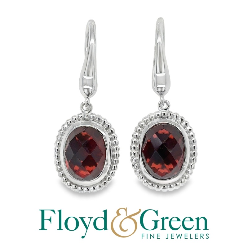 Gabriel & Co. Sterling Silver Garnet Dangle Earrings, 3.4g