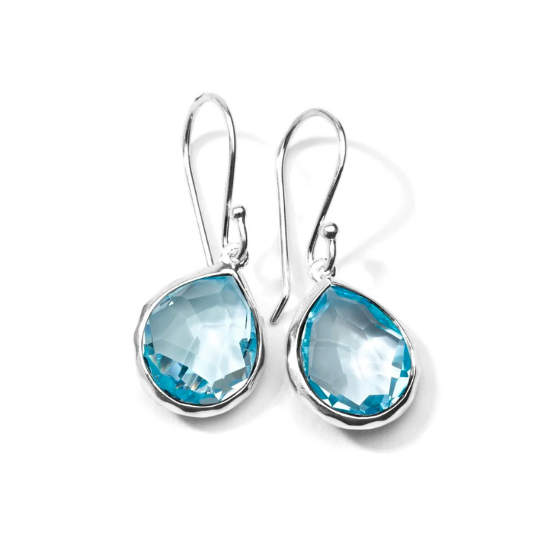 Lucente Sterling Silver Rock Candy® Teeny Teardrop Earrings in Dyed Blue Jade