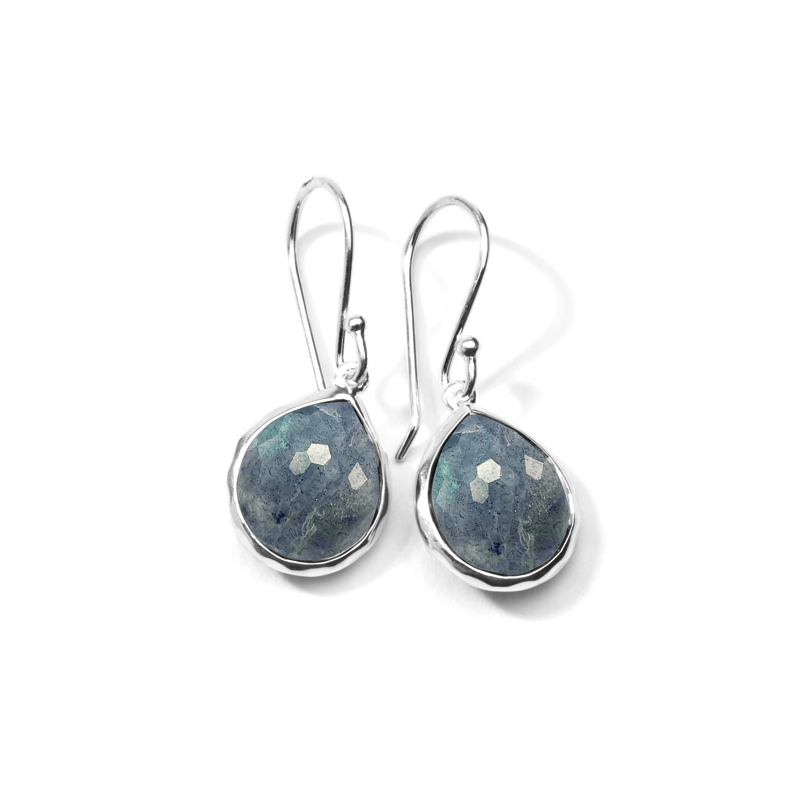 Lucente 925 Rock Candy® Teeny Teardrop Earrings in Rock Crystal and Labradorite Doublet
