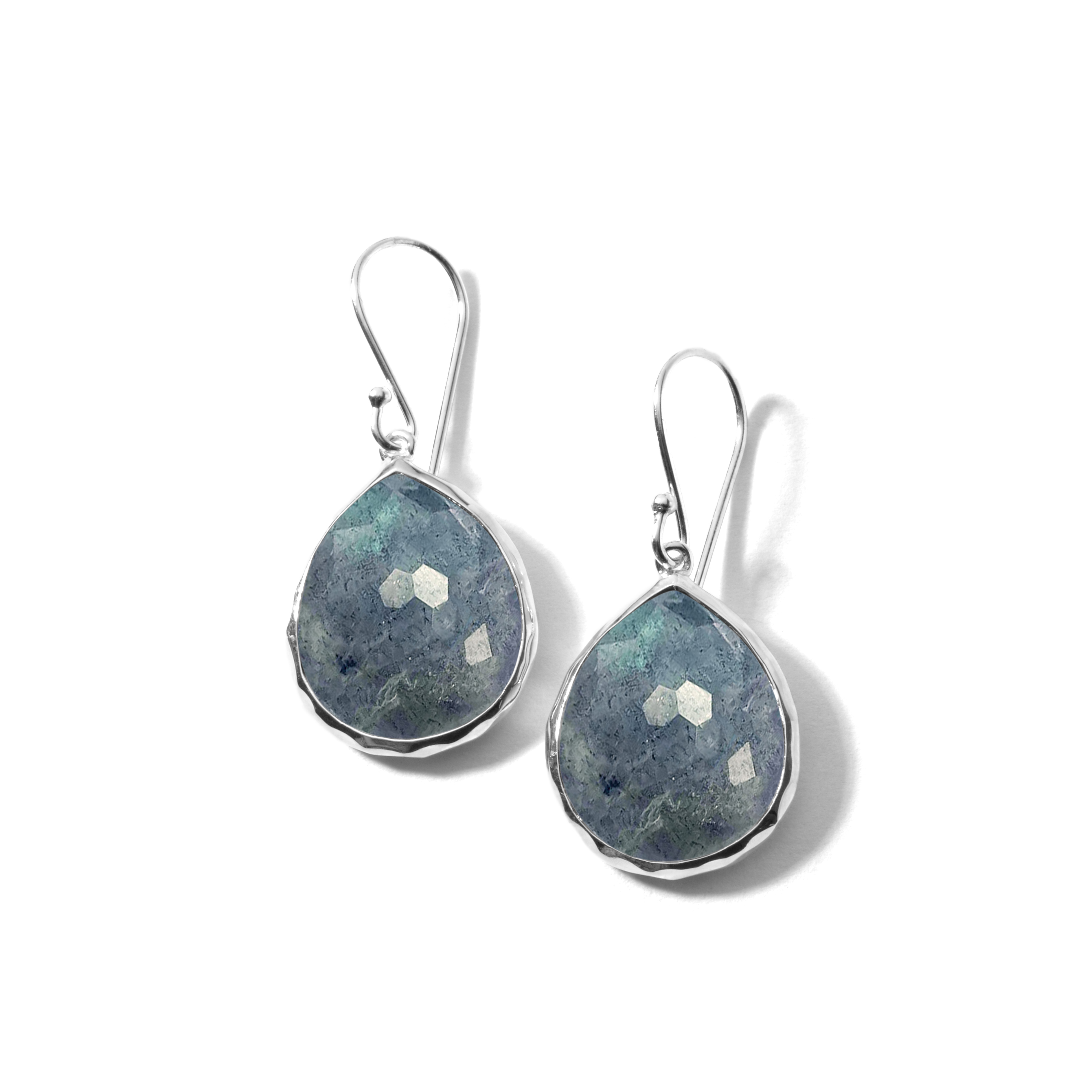 Lucente 925 Rock Candy® Teardrop Earrings in Rock Crystal and Labradorite Doublet