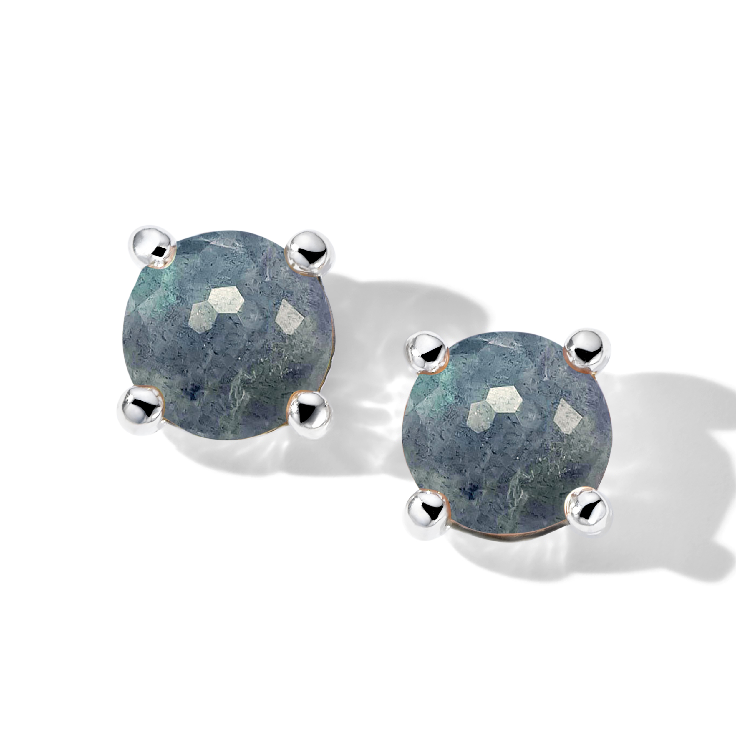 Lucente 925 Rock Candy® Mini Stud Earrings in Rock Crystal and Labradorite Doublet