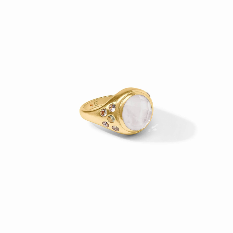 Rainbow Statement Ring in Iridescent Clear Crystal Size 6