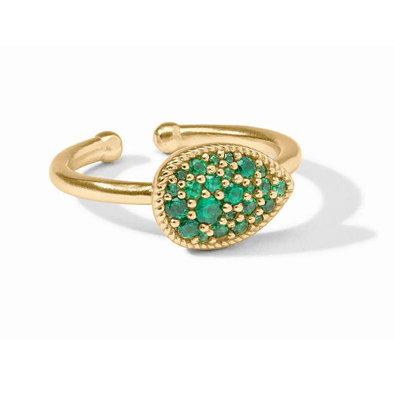 24KGP Birthstone Teardrop Delicate Ring - May