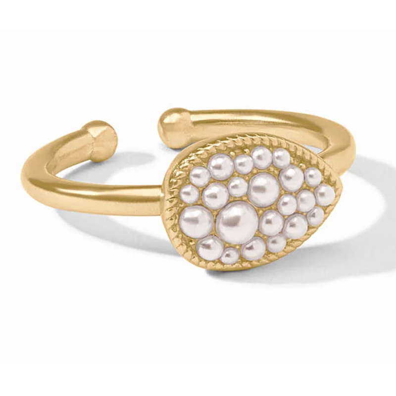 24KGP Birthstone Teardrop Delicate Ring - June