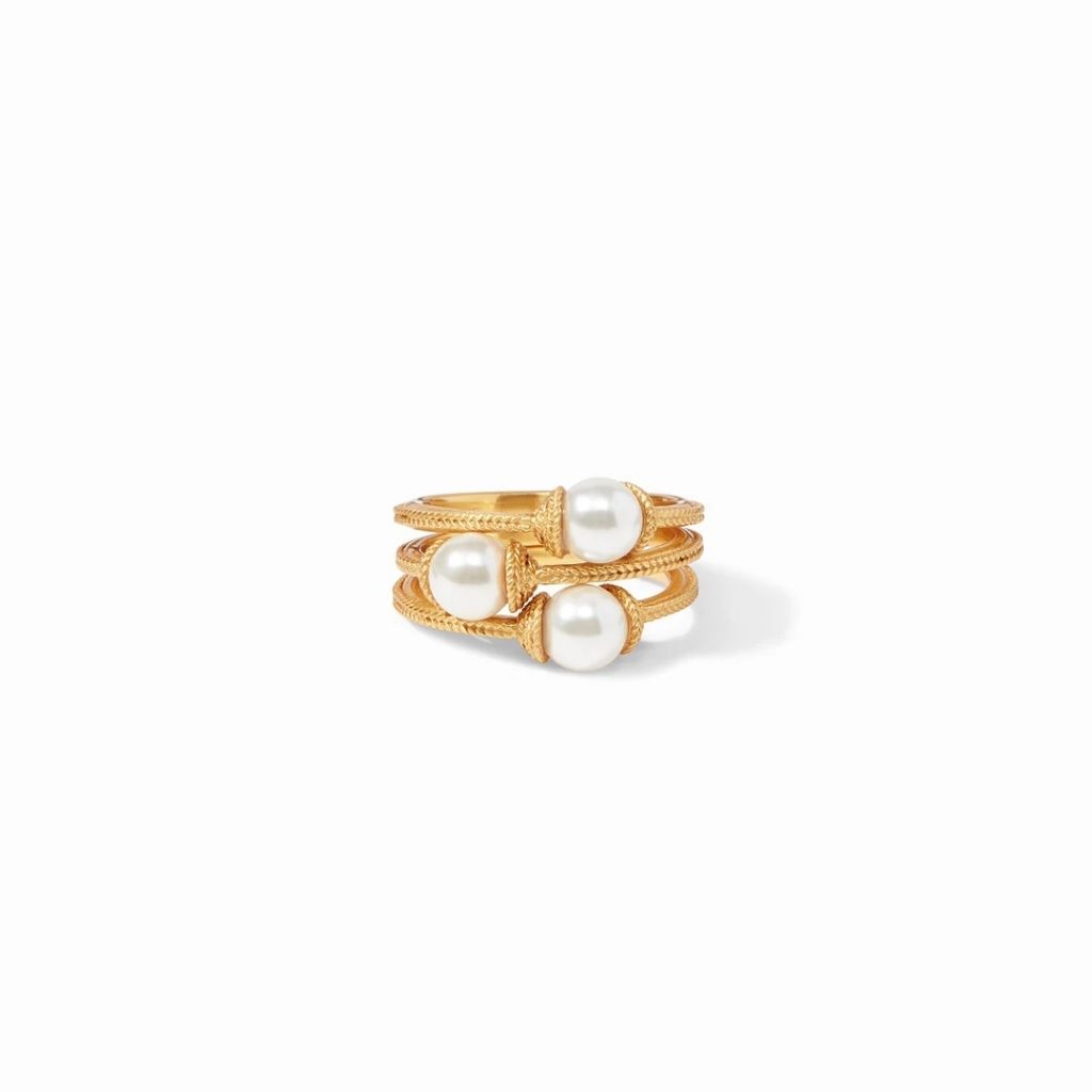JULIE VOS Calypso Pearl Trio Ring Size 7