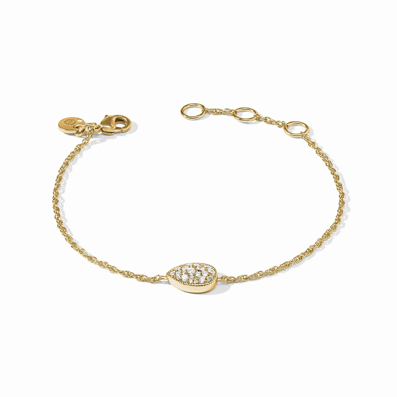 24KGP Birthstone Teardrop Delicate Bracelet - April