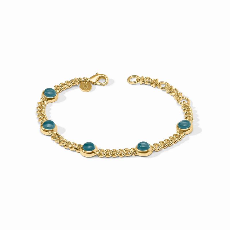 7.5 24KGP Dolce Delicate Bracelet in Montana Blue Adjustable