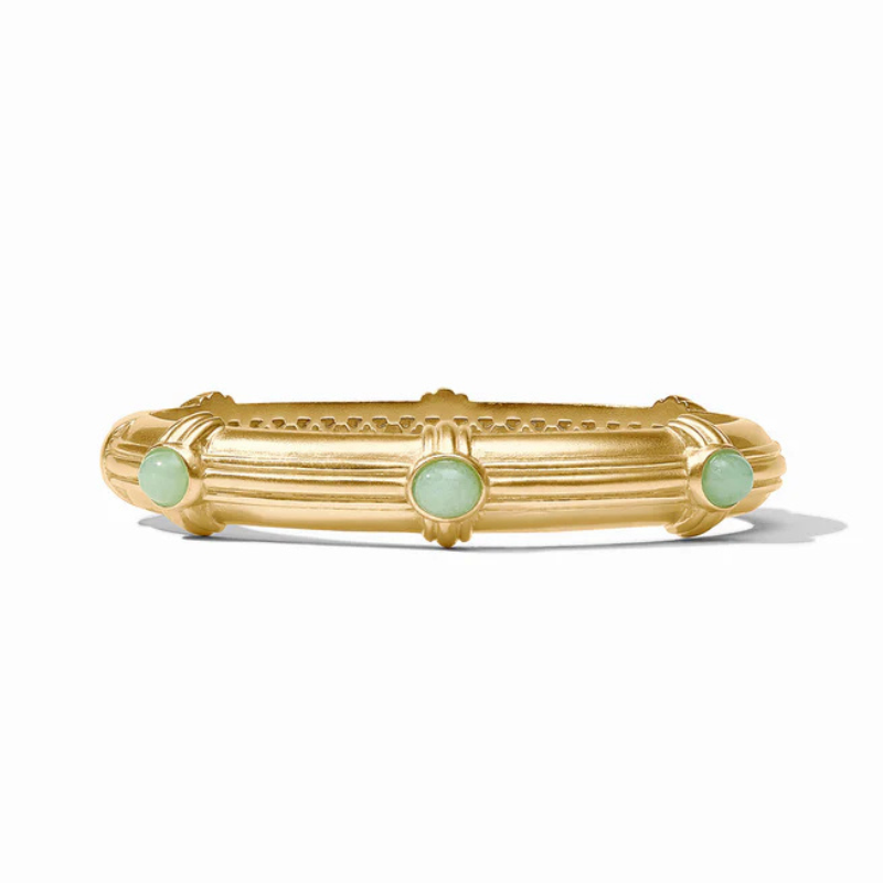Portofino Stone Hinge Bangle in Aqua Jade