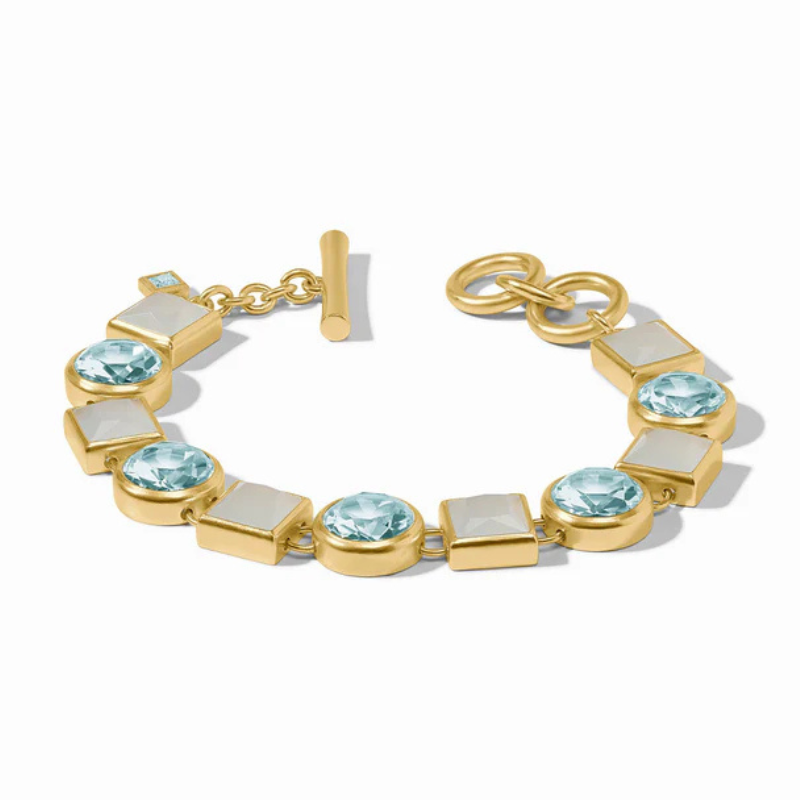 Jolie Tennis Bracelet in Aquamarine Blue