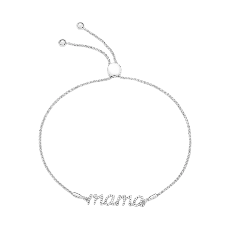 Waterproof Love You Mama Bolo Bracelet - Silver