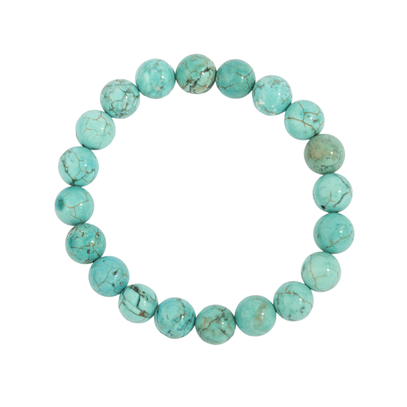 Blue Howlite Mens Bead Bracelet