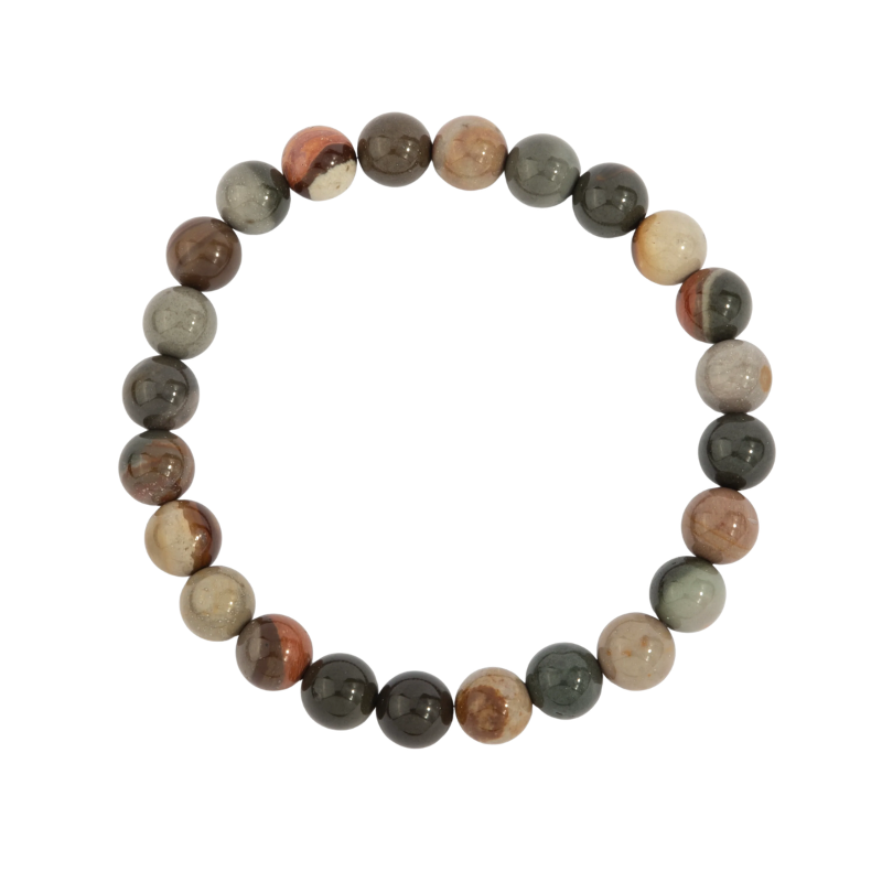 Marine Jasper Mens Bead Bracelet