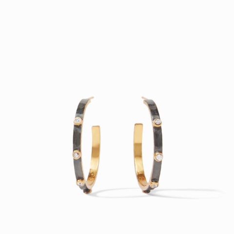 JULIE VOS Crescent Stone Hoops