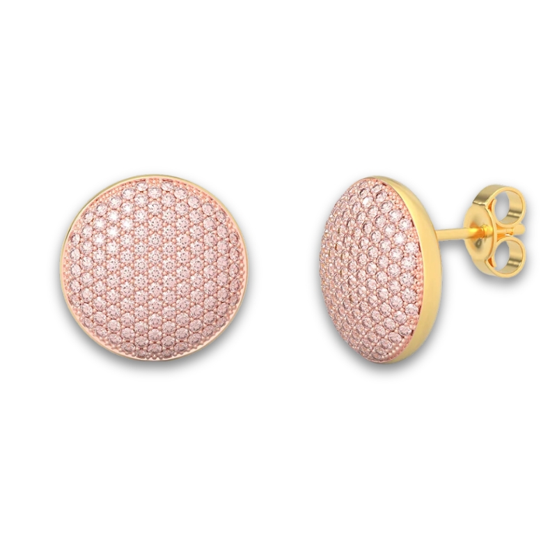 ELLA STEIN Pink Zircon Sphere Stud Earrings