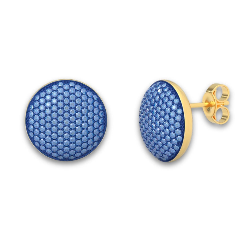 ELLA STEIN Blue Zircon Sphere Stud Earrings