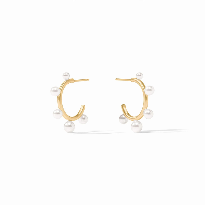 Hydra Stone Hoop in Pearl - Small