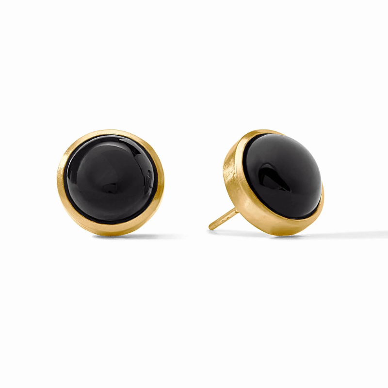 Solara Stone Stud in Obsidian Black