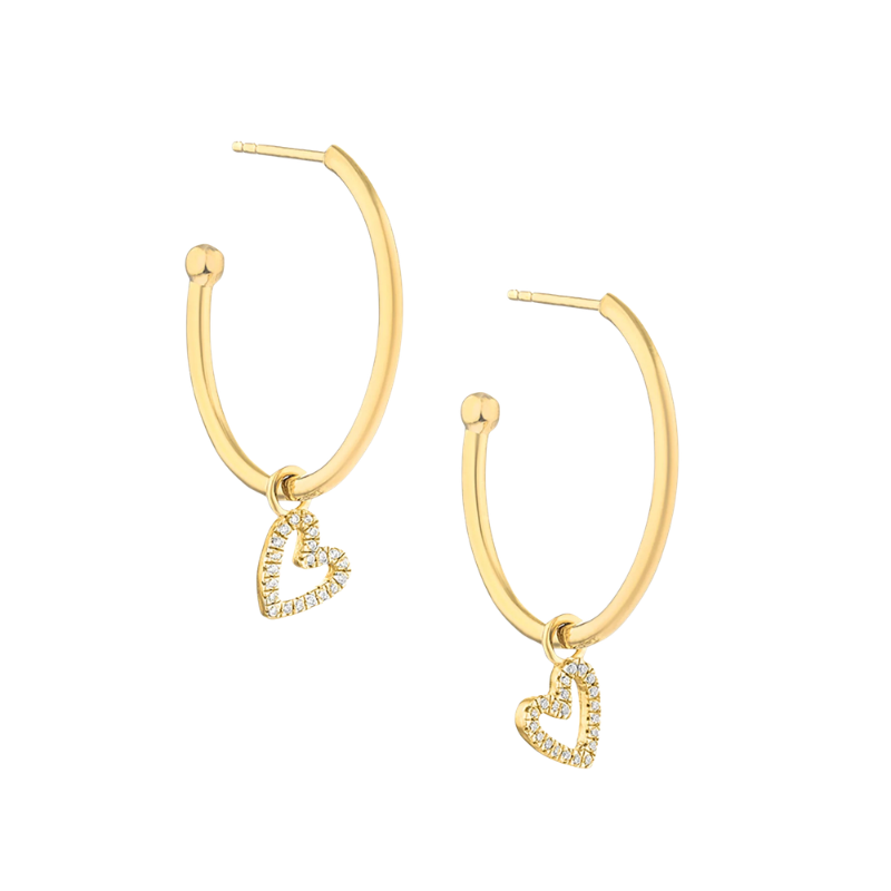 Waterproof Be Still My Heart Hoop Earrings -  Gold