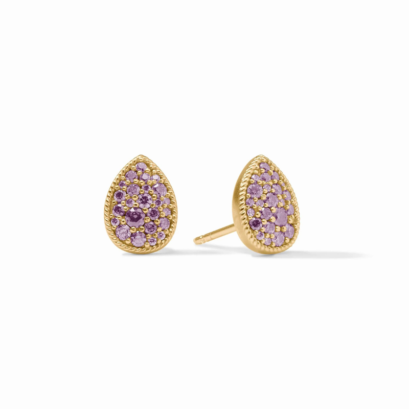 JULIE VOS February Birthstone Teardrop Stud Earrings